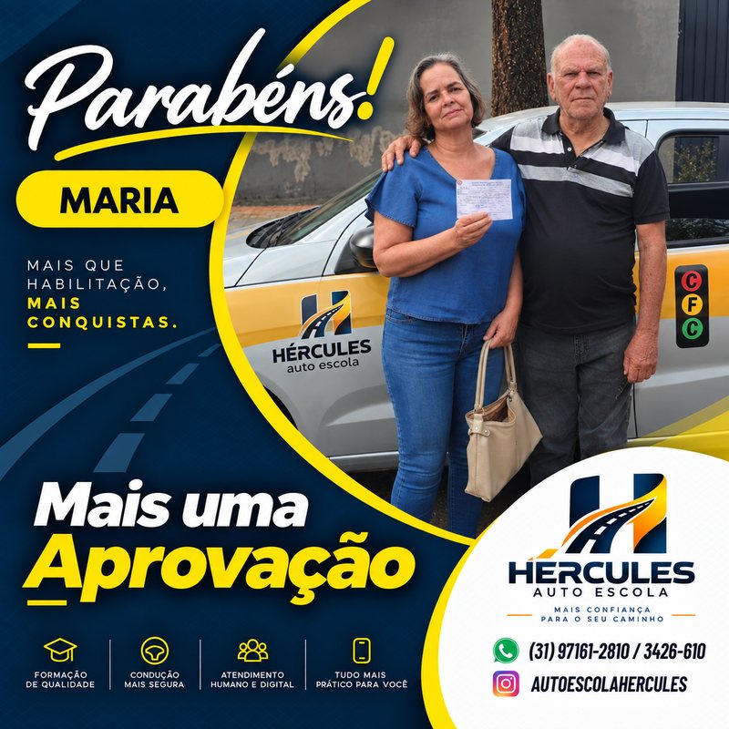Aprovação de aluno da Hércules — publicação 4 no Instagram